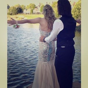 Mermaid Style Jeweled Prom dress